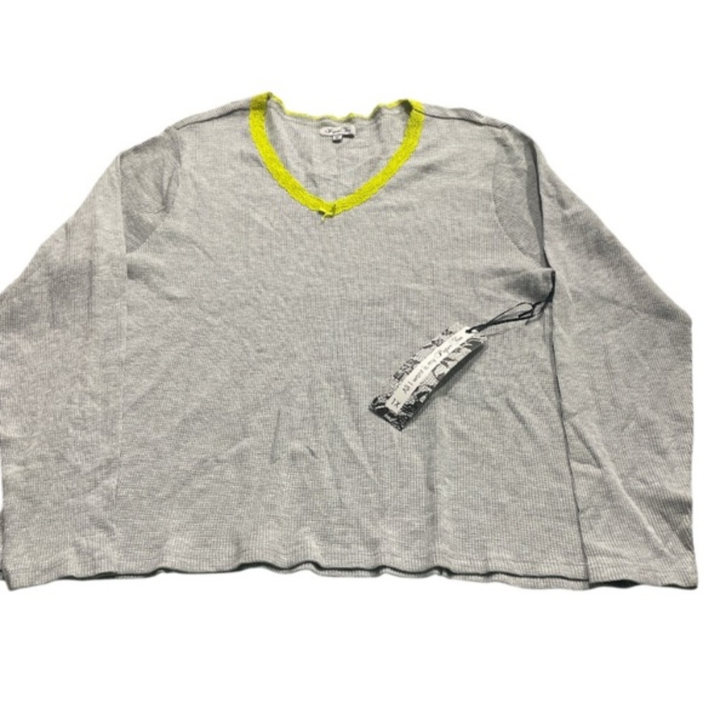 Paper Tee Gray Lace Trimmed Tee